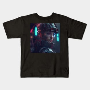 Female Cyberpunk Sniper Kids T-Shirt